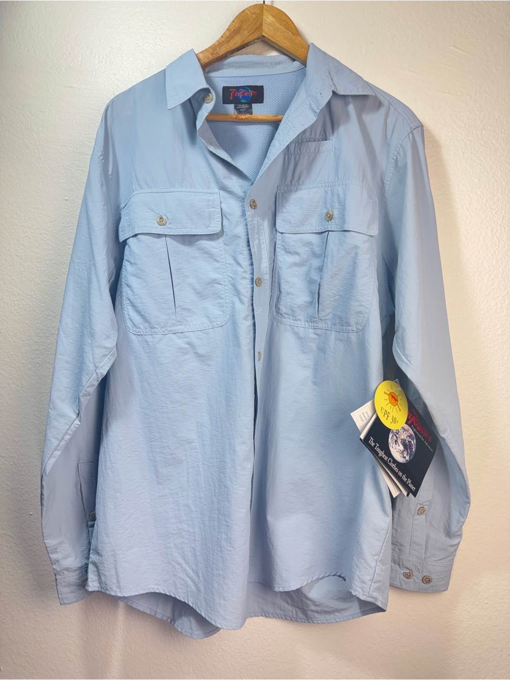 Rail Riders Men’s Small Light Blue UPF 30+ Vented Outdoor Shirt NWT